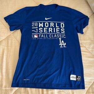 Nike Dri-Fit 2017 Los Angeles Dodgers Baseball World Series Tee T Shirt